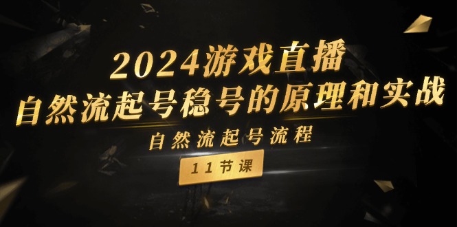 2024游戏直播-自然流起号稳号的原理和实战，自然流起号流程（11节）-风口项目网_项目资源_网络赚钱副业分享_创业项目_兼职副业_中创网_抖音教程