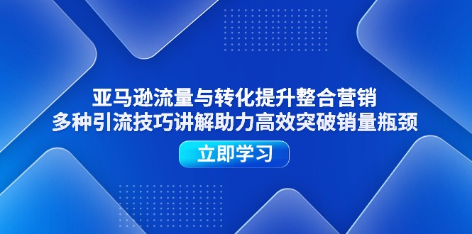 亚马逊流量与转化提升整合营销，多种引流技巧讲解助力高效突破销量瓶颈-风口项目网_项目资源_网络赚钱副业分享_创业项目_兼职副业_中创网_抖音教程