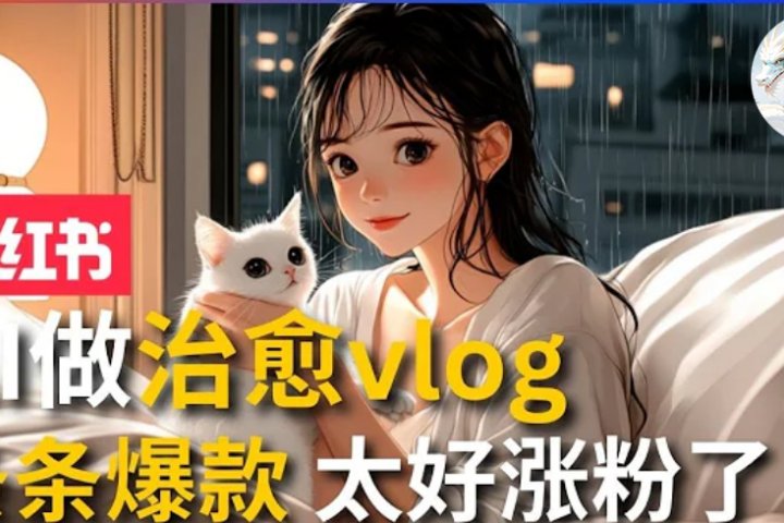 AI治愈系vlog动画视频，小红书7天 涨粉破千，商单报价1500+，0成本制作，日入2000+，有手就会 -风口项目网_项目资源_网络赚钱副业分享_创业项目_兼职副业_中创网_抖音教程