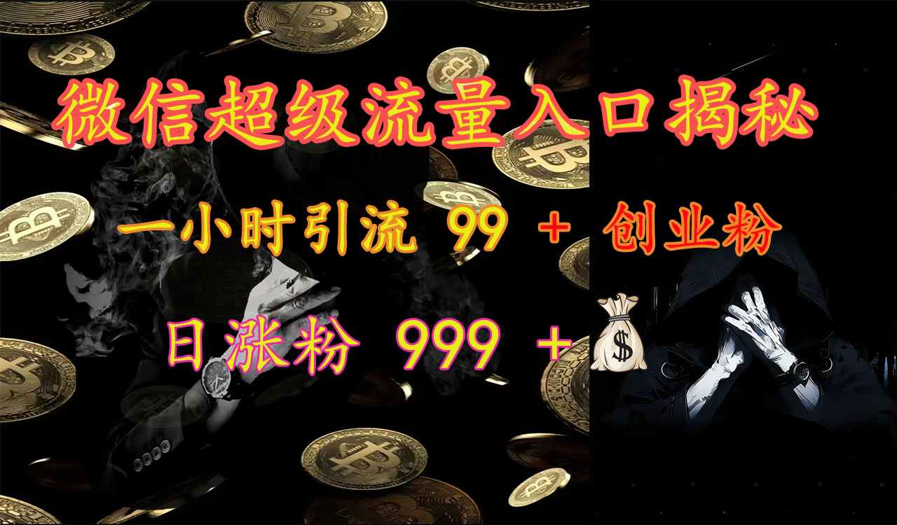 图片[1]-微信超级流量入口揭秘：一小时引流 99 + 创业粉，日涨粉 999 +【揭秘】-风口项目网_项目资源_网络赚钱副业分享_创业项目_兼职副业_中创网_抖音教程