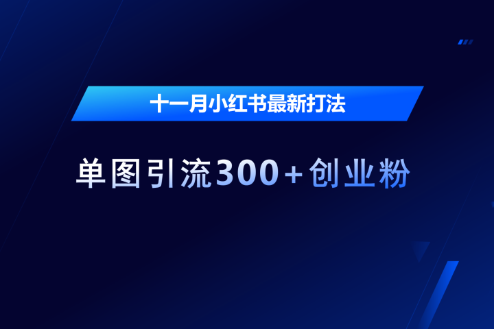 十一月，小红书最新打法，单图引流300+创业粉-风口项目网_项目资源_网络赚钱副业分享_创业项目_兼职副业_中创网_抖音教程