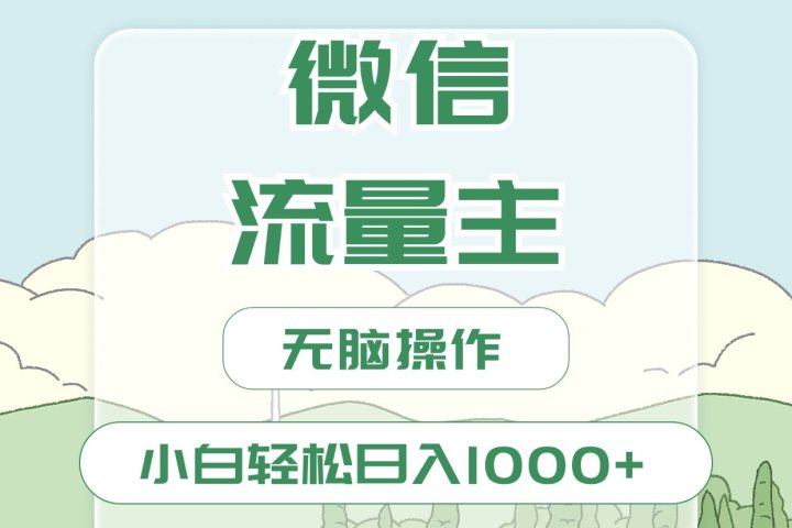 微信流量主最新玩法，小白轻松日入1000+-风口项目网_项目资源_网络赚钱副业分享_创业项目_兼职副业_中创网_抖音教程