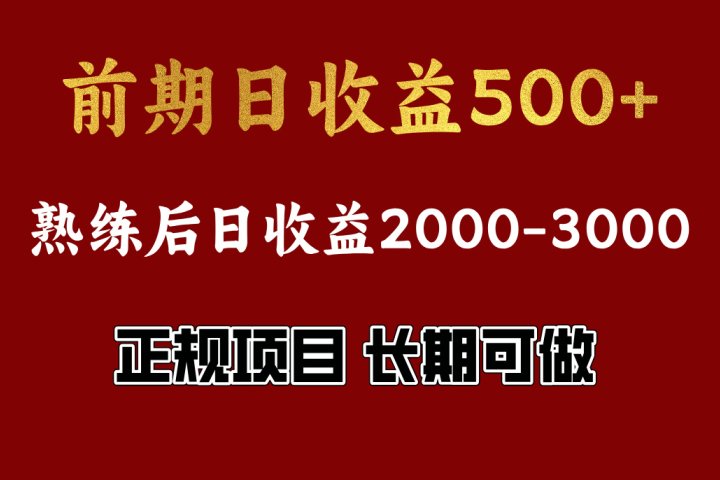 前期日收益500，熟悉后日收益2000左右，正规项目，长期能做，兼职全职都行-风口项目网_项目资源_网络赚钱副业分享_创业项目_兼职副业_中创网_抖音教程