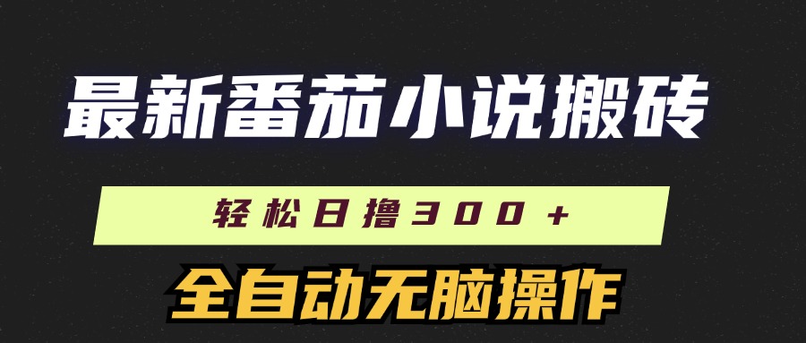 最新番茄小说搬砖，日撸300＋！全自动操作，可矩阵放大！-风口项目网_项目资源_网络赚钱副业分享_创业项目_兼职副业_中创网_抖音教程