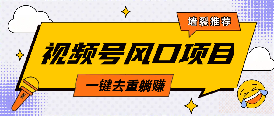 视频号风口蓝海项目，中老年人的流量密码，简单无脑，一键去重，轻松月入过万-风口项目网_项目资源_网络赚钱副业分享_创业项目_兼职副业_中创网_抖音教程