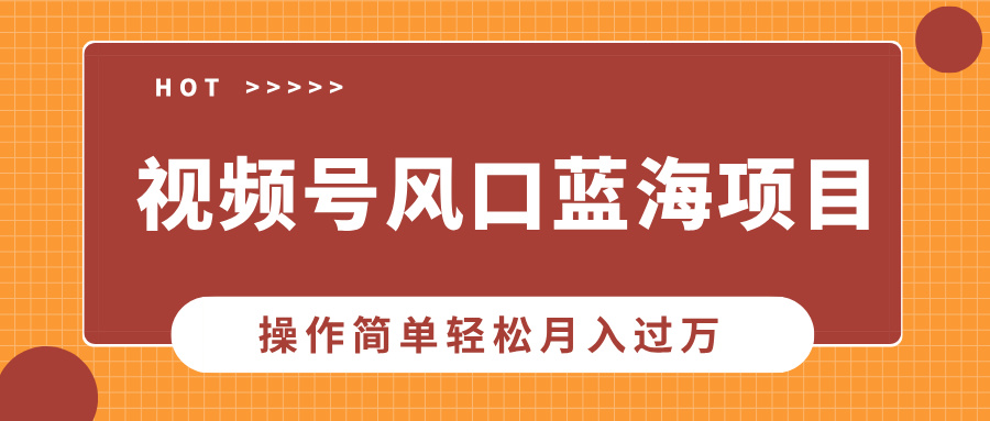 视频号风口蓝海项目，中老年人的流量密码，操作简单轻松月入过万-风口项目网_项目资源_网络赚钱副业分享_创业项目_兼职副业_中创网_抖音教程