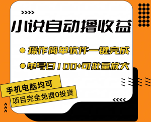 小说全自动撸收益，操作简单，单号日入100+可批量放大-风口项目网_项目资源_网络赚钱副业分享_创业项目_兼职副业_中创网_抖音教程
