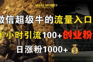 微信超级牛的流量入口,半小时引流100+创业粉,日涨粉1000+-风口项目网_项目资源_网络赚钱副业分享_创业项目_兼职副业_中创网_抖音教程