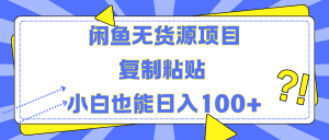 闲鱼无货源项目 复制粘贴 小白也能日入100+-风口项目网_项目资源_网络赚钱副业分享_创业项目_兼职副业_中创网_抖音教程