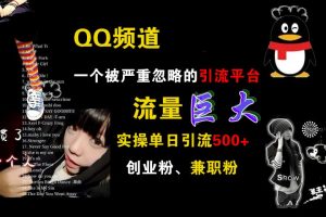 QQ频道,一个被严重忽略的引流平台,流量巨大,实操单日引流500+创业粉、兼职粉-风口项目网_项目资源_网络赚钱副业分享_创业项目_兼职副业_中创网_抖音教程