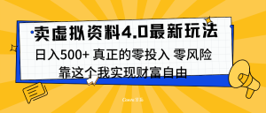 线上卖虚拟资料新玩法4.0,实测日入500左右,可批量操作,赚第一通金-风口项目网_项目资源_网络赚钱副业分享_创业项目_兼职副业_中创网_抖音教程