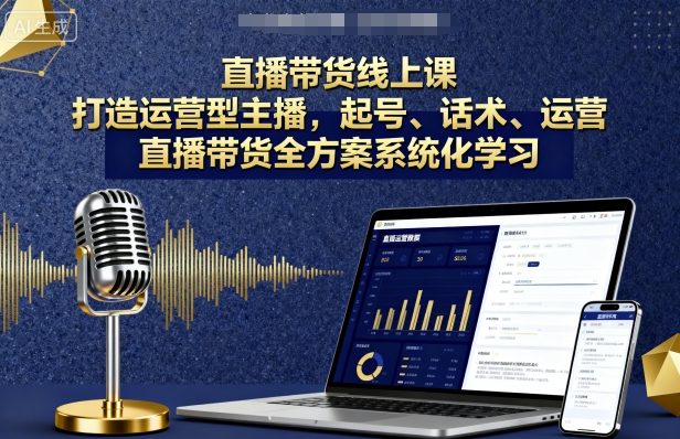 直播带货线上课，打造运营型主播，起号、话术、运营，直播带货全方案系统化学习-风口项目网_项目资源_网络赚钱副业分享_创业项目_兼职副业_中创网_抖音教程