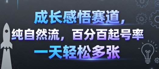 成长感悟赛道，纯自然流，百分百起号率 一天轻松多张-风口项目网_项目资源_网络赚钱副业分享_创业项目_兼职副业_中创网_抖音教程