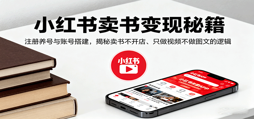 小红书卖书变现秘籍，注册养号与账号搭建，揭秘卖书不开店、只做视频不做图文的逻辑-风口项目网_项目资源_网络赚钱副业分享_创业项目_兼职副业_中创网_抖音教程