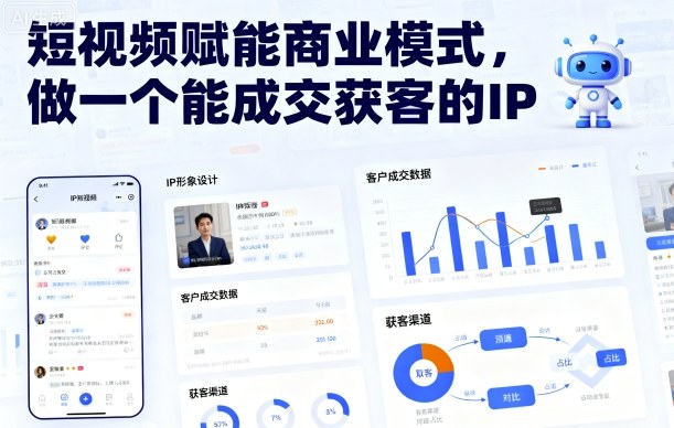 短视频赋能商业模式，做一个能成交获客的IP-风口项目网_项目资源_网络赚钱副业分享_创业项目_兼职副业_中创网_抖音教程