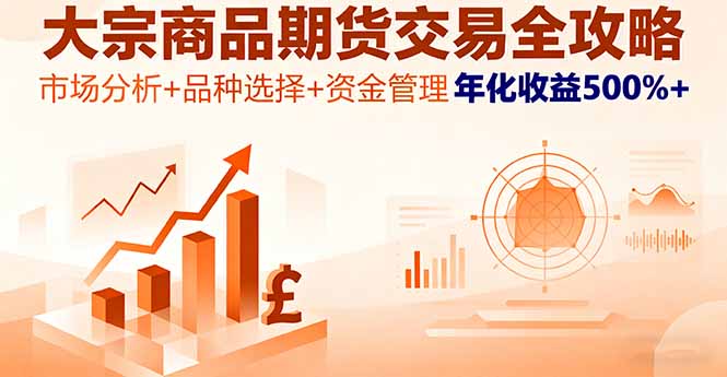 大宗商品期货交易全攻略，市场分析+品种选择+资金管理，年化收益500%+-风口项目网_项目资源_网络赚钱副业分享_创业项目_兼职副业_中创网_抖音教程