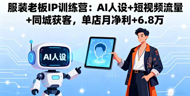 服装老板IP训练营：AI人设+短视频流量+同城获客，单店月净利+6.8万-风口项目网_项目资源_网络赚钱副业分享_创业项目_兼职副业_中创网_抖音教程
