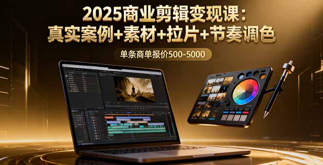 2025商业剪辑变现课：真实案例+素材+拉片+节奏调色，单条商单报价500-5000-风口项目网_项目资源_网络赚钱副业分享_创业项目_兼职副业_中创网_抖音教程