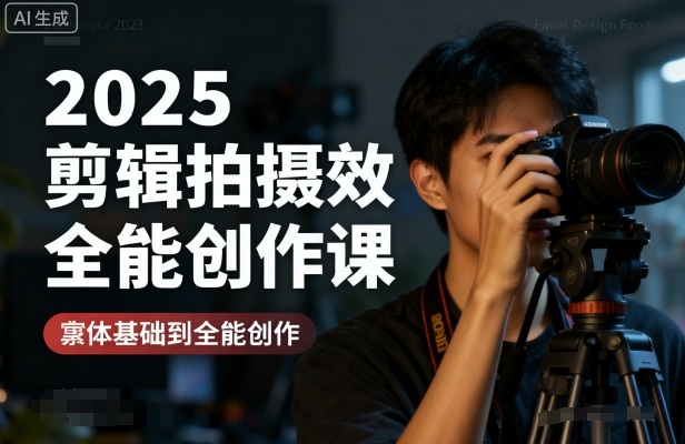 2025剪辑拍摄特效全能创作课，零基础到全能创作-风口项目网_项目资源_网络赚钱副业分享_创业项目_兼职副业_中创网_抖音教程
