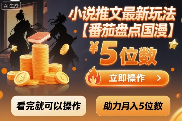 小说推文最新玩法，助力月入5位数【番茄盘点国漫】玩法，看完就可以操作-风口项目网_项目资源_网络赚钱副业分享_创业项目_兼职副业_中创网_抖音教程