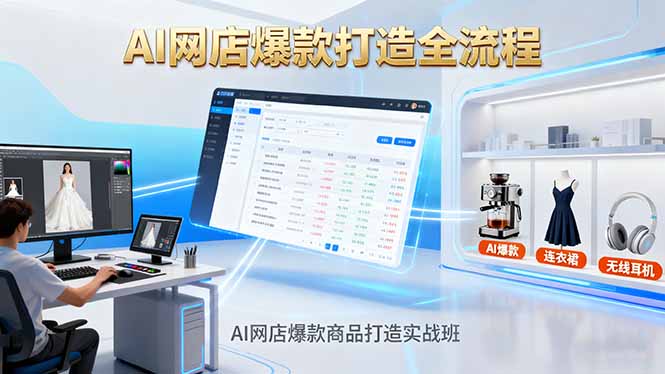 AI网店爆款商品打造实战班：AI技术实现商品图智能处理，快速搭建AI网店-风口项目网_项目资源_网络赚钱副业分享_创业项目_兼职副业_中创网_抖音教程