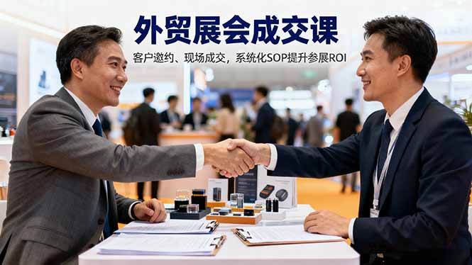 外贸展会成交课，含目标制定、客户邀约、现场成交，系统化SOP提升参展ROI-风口项目网_项目资源_网络赚钱副业分享_创业项目_兼职副业_中创网_抖音教程