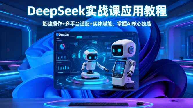DeepSeek实战课应用教程、基础操作+多平台适配+实体赋能，掌握AI核心技能-风口项目网_项目资源_网络赚钱副业分享_创业项目_兼职副业_中创网_抖音教程