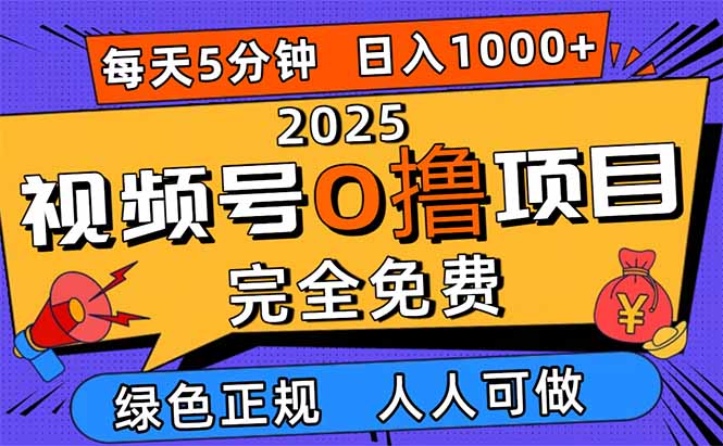 2025视频号0撸项目，5分钟一个号，日入1000+，人人可做-风口项目网_项目资源_网络赚钱副业分享_创业项目_兼职副业_中创网_抖音教程