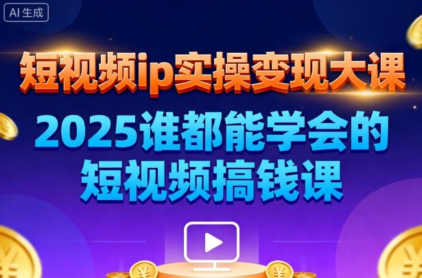 短视频ip实操变现大课,7月26-27日广州站线下课,2025谁都能学会的短视频搞钱课-风口项目网_项目资源_网络赚钱副业分享_创业项目_兼职副业_中创网_抖音教程