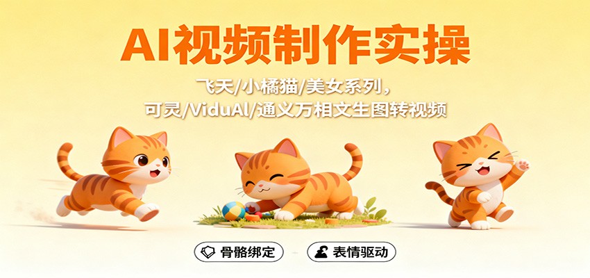 AI视频制作实操，飞天/小橘猫/美女系列，可灵/ViduAl/通义万相文生图转视频-风口项目网_项目资源_网络赚钱副业分享_创业项目_兼职副业_中创网_抖音教程