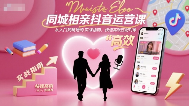 同城相亲抖音运营课，从入门到精通的实战指南，快速高效匹配对象-风口项目网_项目资源_网络赚钱副业分享_创业项目_兼职副业_中创网_抖音教程
