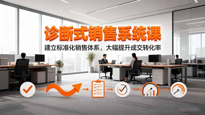 诊断式销售系统课，建立标准化销售体系，大幅提升成交转化率-风口项目网_项目资源_网络赚钱副业分享_创业项目_兼职副业_中创网_抖音教程