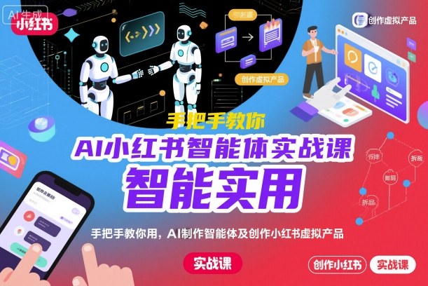 AI小红书智能体实战课，手把手教你用AI制作智能体及创作小红书虚拟产品，提效+内容商业化-风口项目网_项目资源_网络赚钱副业分享_创业项目_兼职副业_中创网_抖音教程