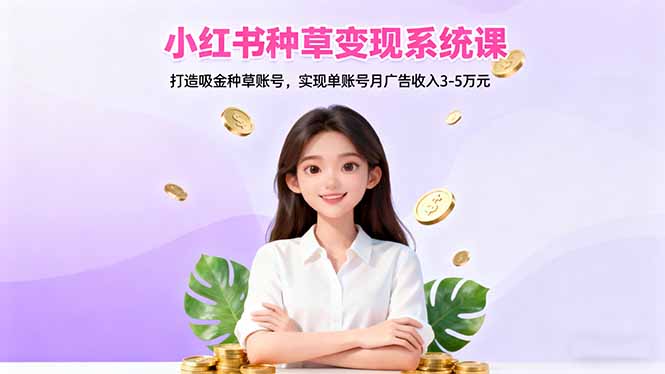 小红书种草变现系统课：打造吸金种草账号，实现单账号月广告收入3-5万元-风口项目网_项目资源_网络赚钱副业分享_创业项目_兼职副业_中创网_抖音教程