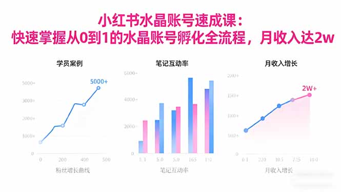2025小红书水晶账号速成课：快速掌握从0-1水晶账号孵化全流程，月收入达2w-风口项目网_项目资源_网络赚钱副业分享_创业项目_兼职副业_中创网_抖音教程