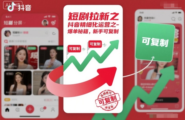 短剧拉新之抖音精细化运营之爆单秘籍，新手可复制-风口项目网_项目资源_网络赚钱副业分享_创业项目_兼职副业_中创网_抖音教程