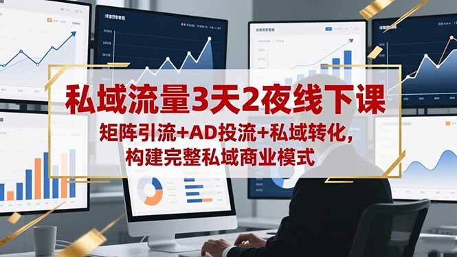 私域流量3天2夜线下课，矩阵引流+AD投流+私域转化，构建完整私域商业模式-风口项目网_项目资源_网络赚钱副业分享_创业项目_兼职副业_中创网_抖音教程