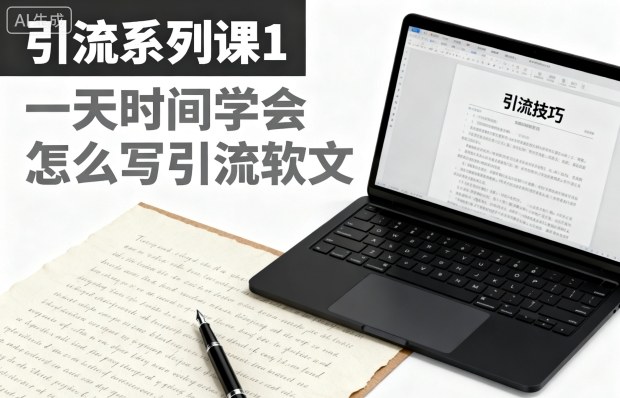 引流系列课1，一天时间学会怎么写引流软文-风口项目网_项目资源_网络赚钱副业分享_创业项目_兼职副业_中创网_抖音教程