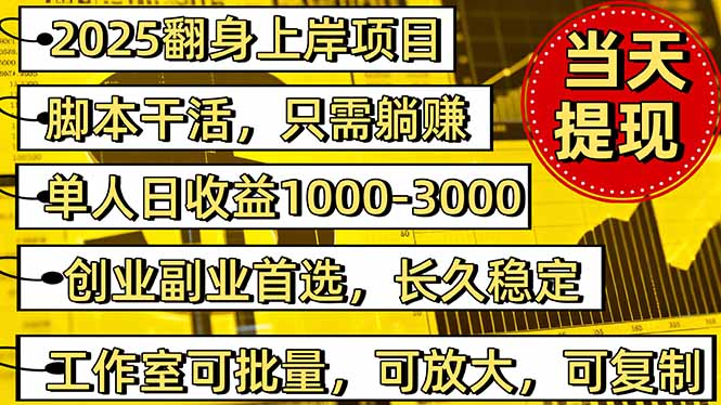 2025翻身上岸项目脚本干活，内部客户经理内部开号，单人日收益1000-300...-风口项目网_项目资源_网络赚钱副业分享_创业项目_兼职副业_中创网_抖音教程