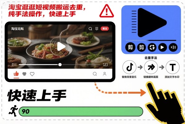 淘宝逛逛短视频搬运去重，纯手法操作，快速上手-风口项目网_项目资源_网络赚钱副业分享_创业项目_兼职副业_中创网_抖音教程