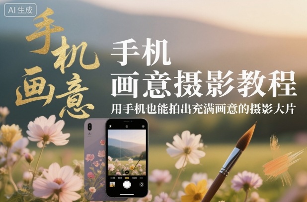 手机画意摄影教程，用手机也能拍出充满画意的摄影大片-风口项目网_项目资源_网络赚钱副业分享_创业项目_兼职副业_中创网_抖音教程