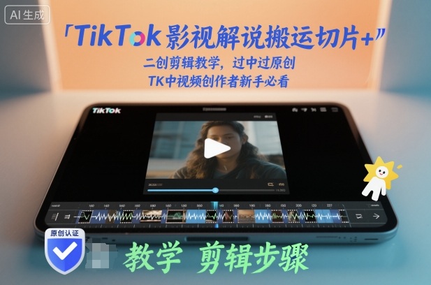 TikTok影视解说搬运切片+二创剪辑教学，过中过原创，TK中视频创作者新手必看-风口项目网_项目资源_网络赚钱副业分享_创业项目_兼职副业_中创网_抖音教程