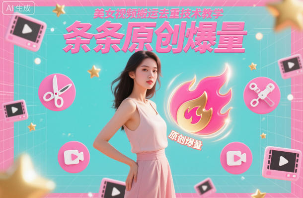 美女视频搬运去重技术教学，条条原创爆量-风口项目网_项目资源_网络赚钱副业分享_创业项目_兼职副业_中创网_抖音教程