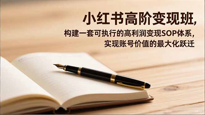 小红书高阶变现班，构建一套可执行的高利润变现SOP体系，实现账号价值的最大化跃迁-风口项目网_项目资源_网络赚钱副业分享_创业项目_兼职副业_中创网_抖音教程