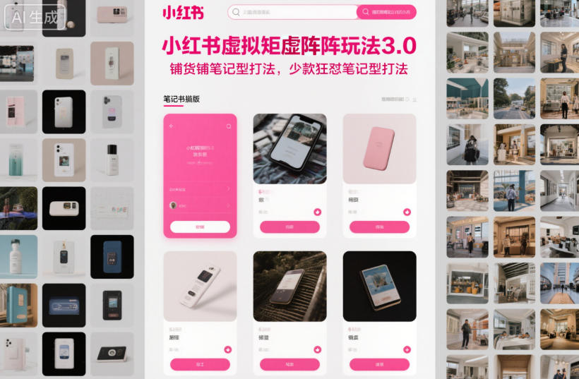 小红书虚拟矩阵玩法3.0，铺货铺笔记型打法，少款狂怼笔记型打法-风口项目网_项目资源_网络赚钱副业分享_创业项目_兼职副业_中创网_抖音教程