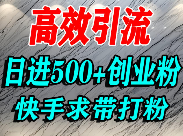 怎么打创业粉？快手求带视角精准引流创业粉，宝妈、学生群体日进500+精准流量-风口项目网_项目资源_网络赚钱副业分享_创业项目_兼职副业_中创网_抖音教程