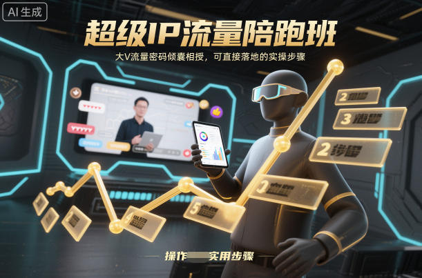 超级IP流量陪跑班，大V流量密码倾囊相授，可直接落地的实操步骤-风口项目网_项目资源_网络赚钱副业分享_创业项目_兼职副业_中创网_抖音教程