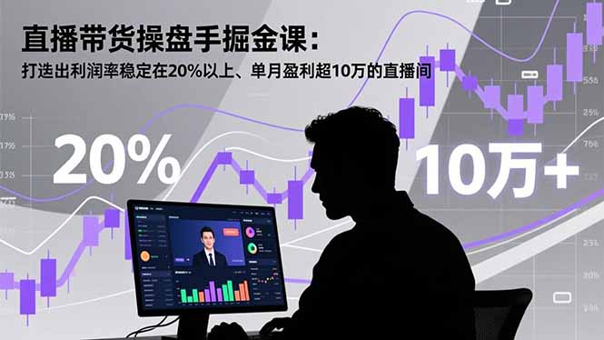 直播带货操盘手掘金课：打造出利润率稳定在20%以上、单月盈利超10万的直播间-风口项目网_项目资源_网络赚钱副业分享_创业项目_兼职副业_中创网_抖音教程
