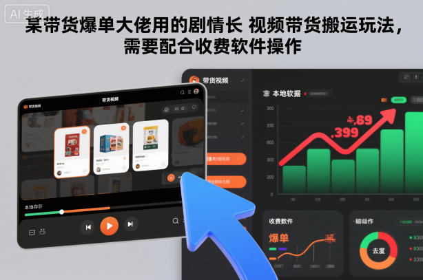 某带货爆单大佬用的剧情长视频带货搬运玩法，需要配合收费软件操作-风口项目网_项目资源_网络赚钱副业分享_创业项目_兼职副业_中创网_抖音教程