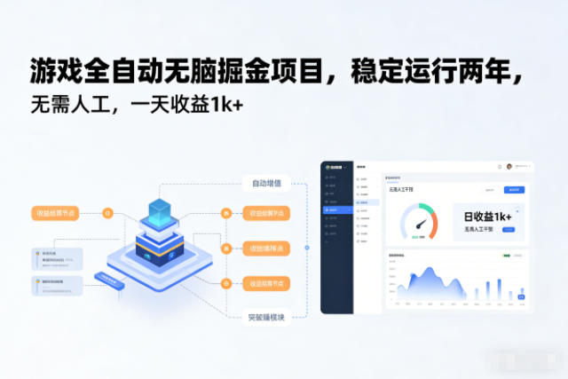 游戏全自动无脑掘金项目，稳定运行两年，无需人工，一天收益1k+【揭秘】-风口项目网_项目资源_网络赚钱副业分享_创业项目_兼职副业_中创网_抖音教程